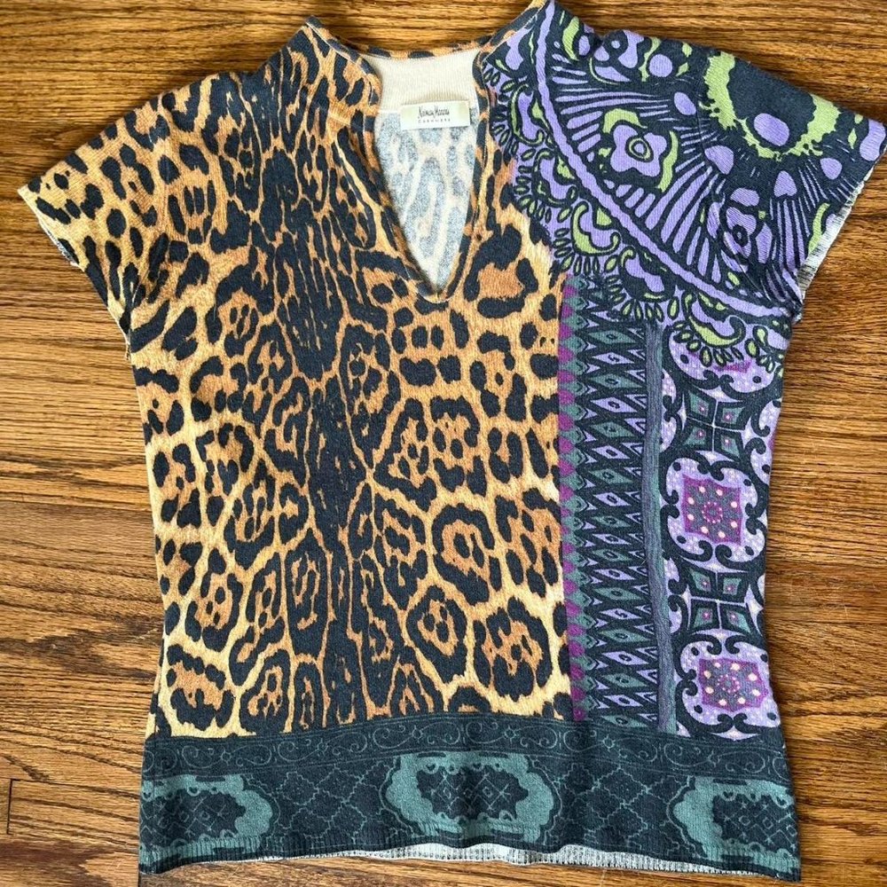 RARE VINTAGE NEIMAN MARCUS CASHMERE PATTERN BABY TEE